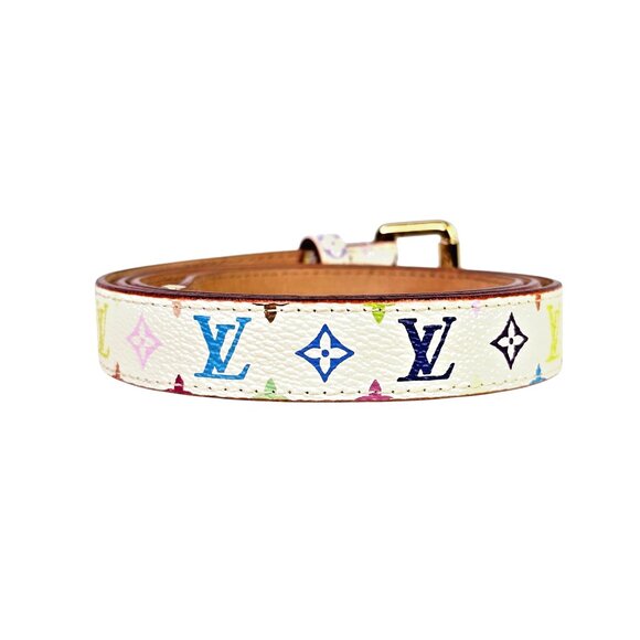 LOUIS VUITTON Multicolor White Belt Womens Monogram LV Murakami LV x TM 90/36 - Picture 8 of 12